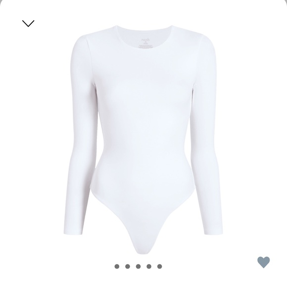 NUUDS LONG SLEEVE CREWNECK BODYSUIT WHITE - Picture 6 of 6